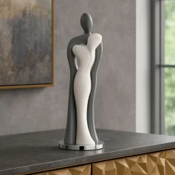 Soprammobili Moderni-Bongelli Preziosi Soprammobile statuetta moderna innamorati grigio