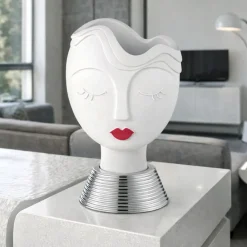 Soprammobili Moderni-Bongelli Preziosi Soprammobile vasetto viso donna argento