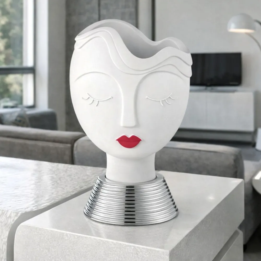 Soprammobili Moderni-Bongelli Preziosi Soprammobile vasetto viso donna argento