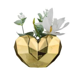 Soprammobili Moderni-Bongelli Preziosi Soprammobile vaso grande cuore design oro h20