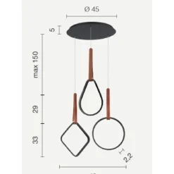Lampadari Moderni-Ondaluce So regoli mix lampadario led design moderno