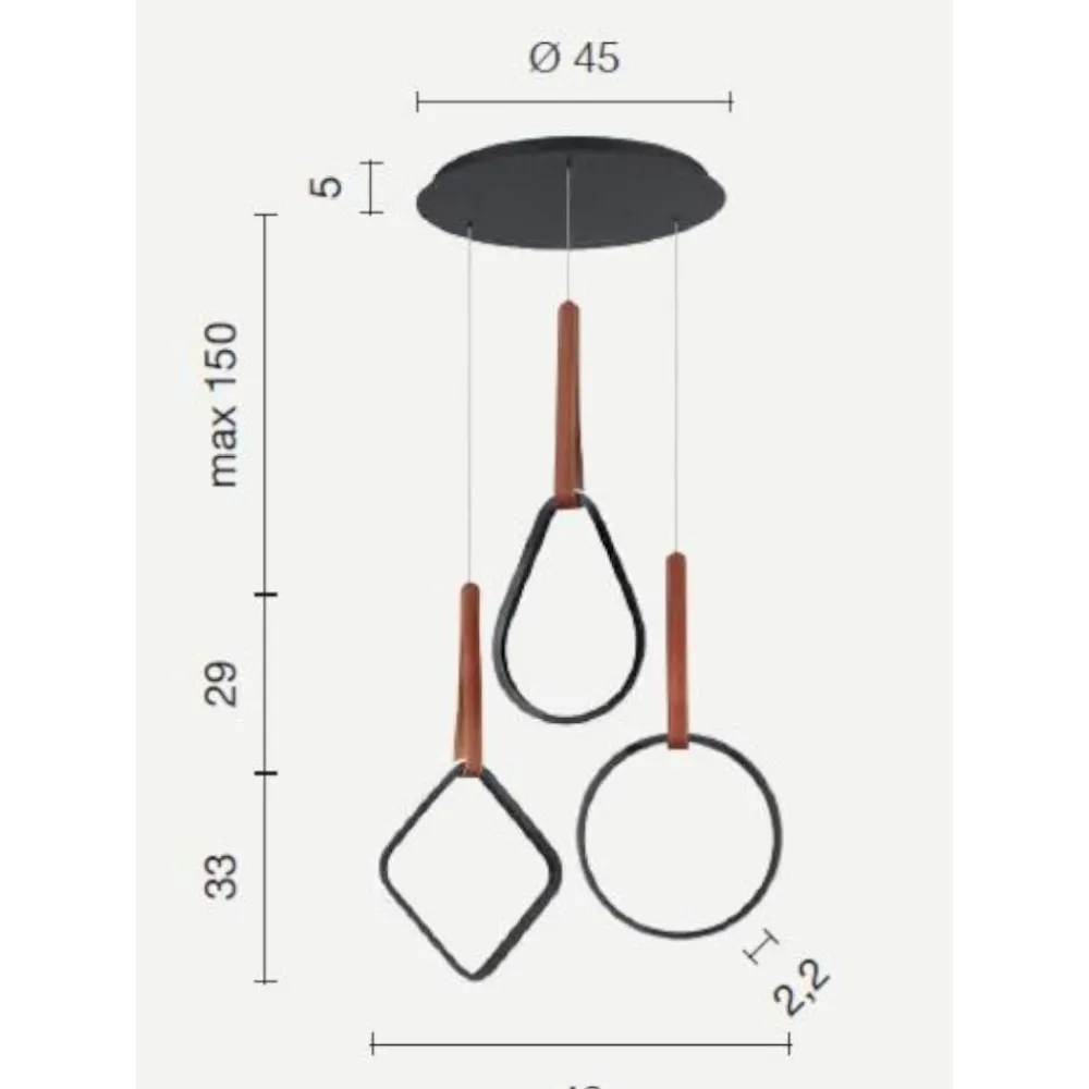 Lampadari Moderni-Ondaluce So regoli mix lampadario led design moderno