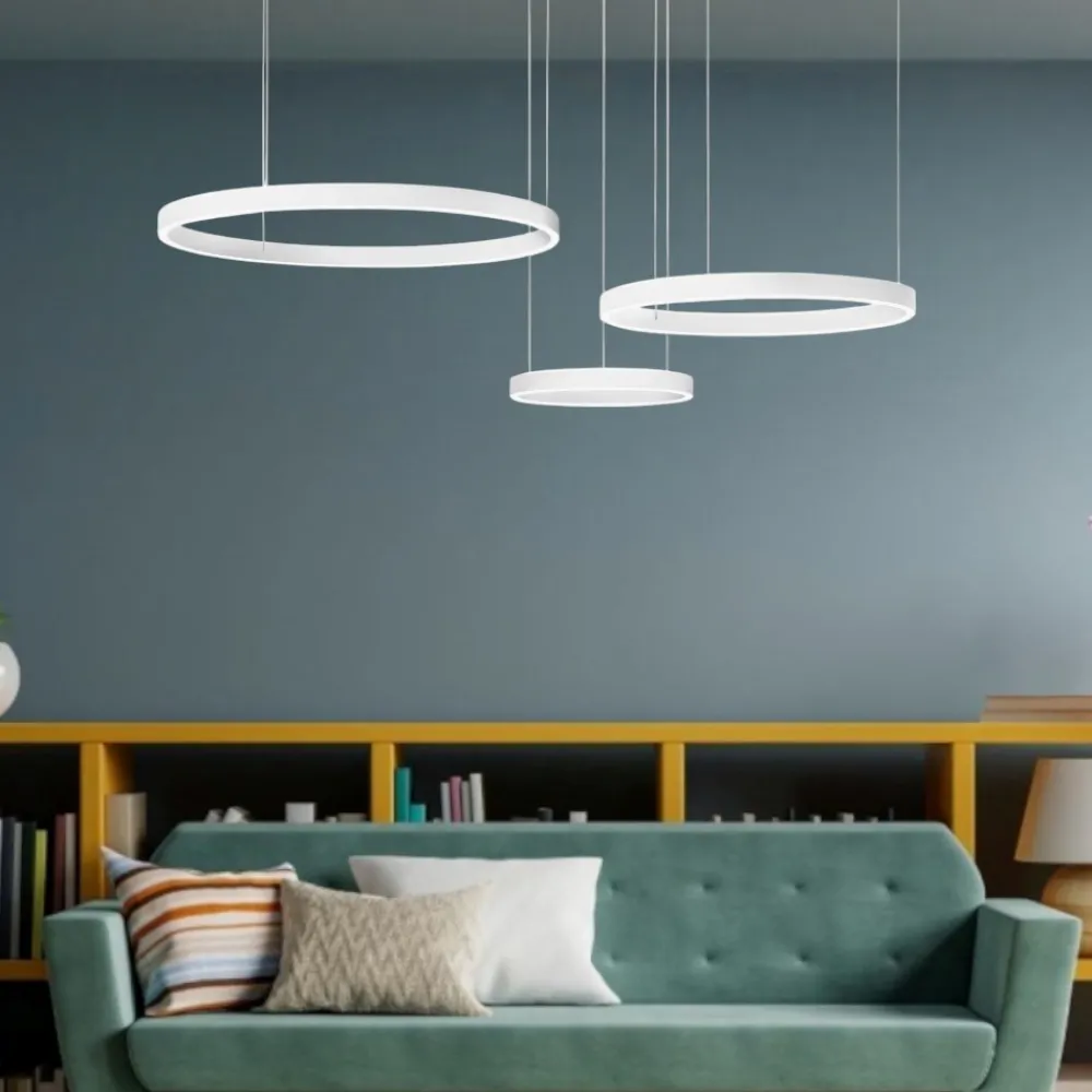 Lampadari Moderni-Ondaluce So soel 3 bianco lampadario moderno cerchi led