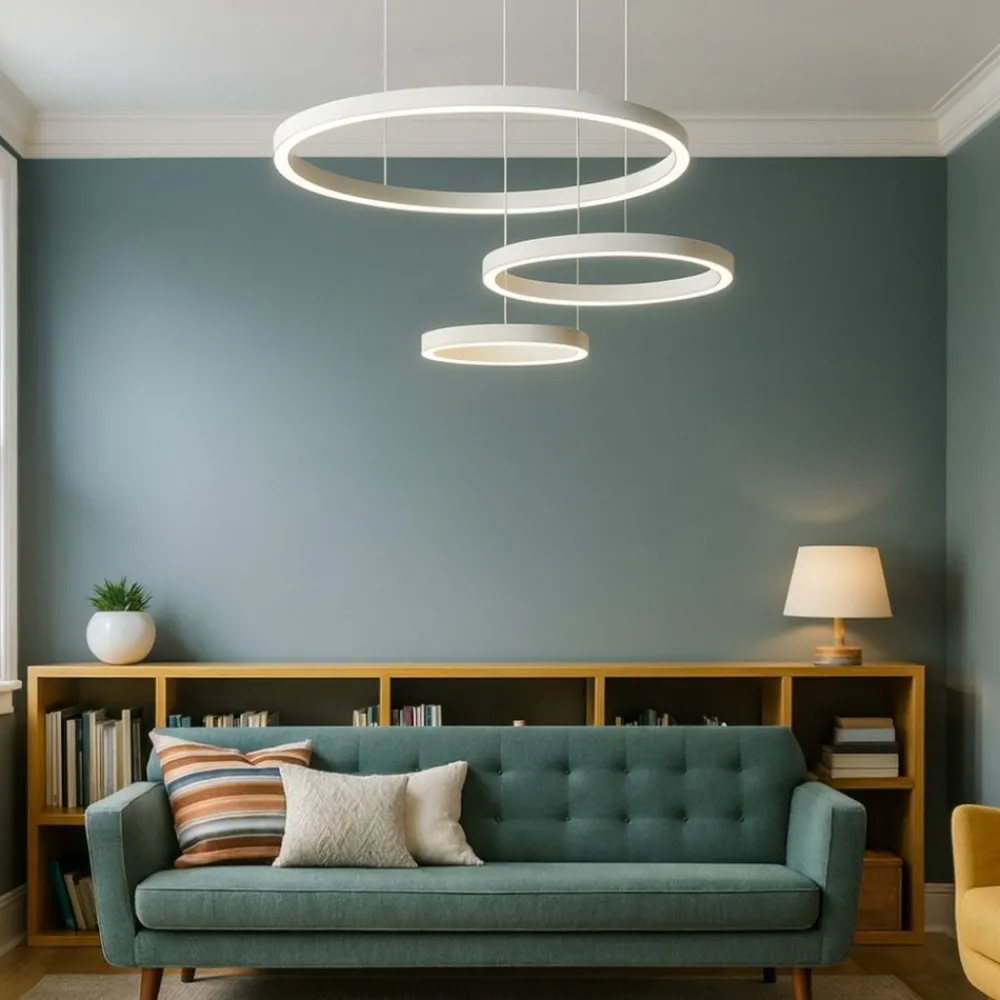 Lampadari Moderni-Ondaluce So soel 3 bianco lampadario moderno cerchi led