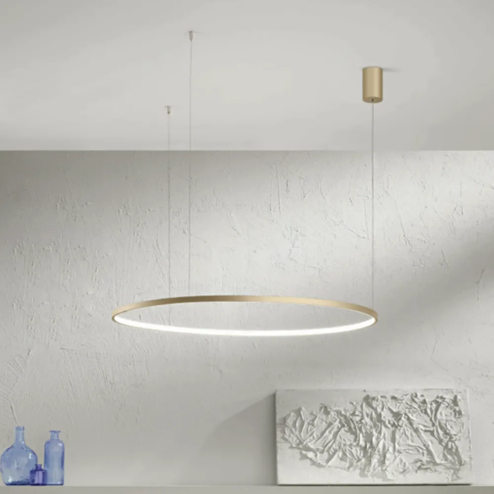 Lampadari Moderni-Ondaluce So soel 60 oro lampadario moderno cerchio led
