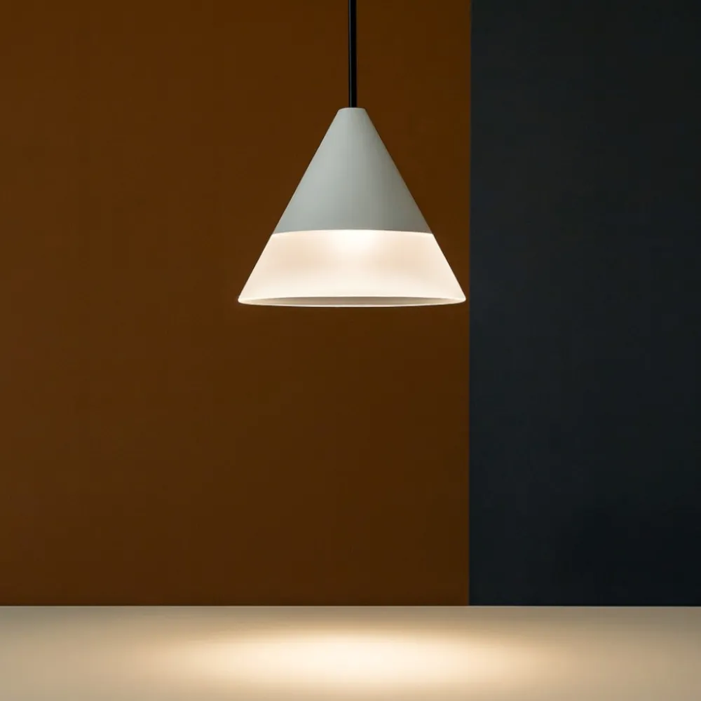 Lampade A Sospensione-Selezionato da Mazzolaluce Sospensione verdi a cono bianco led 6w 900lm 3000k ca113dwhwdi