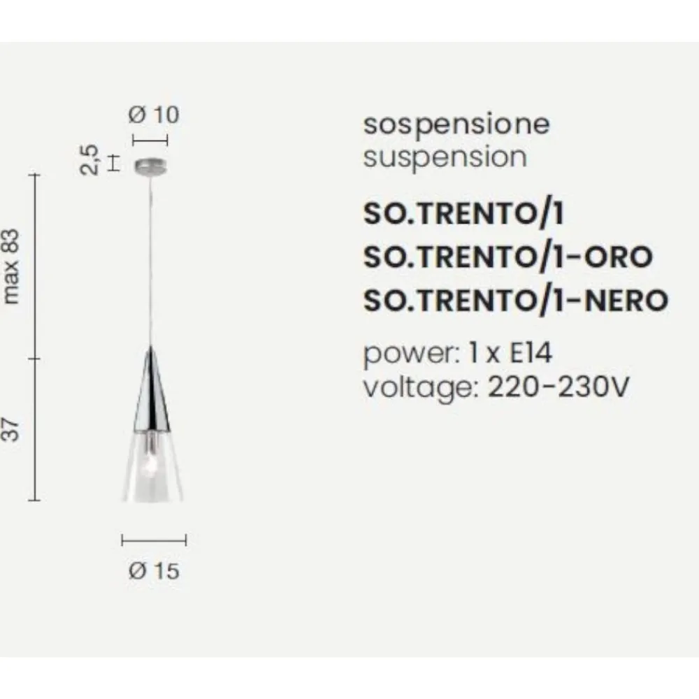 Lampade A Sospensione-Ondaluce So trento lampada a sospensione per penisola cucina nero