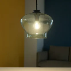 Lampade A Sospensione-Ondaluce So verve 2 lampada a sospensione vetro verde