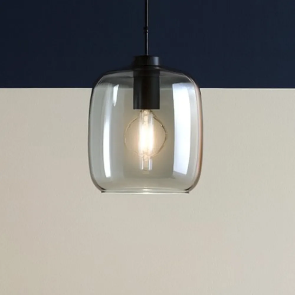Lampade A Sospensione-Ondaluce So verve 3 lampada a sospensione vetro grigio fumo