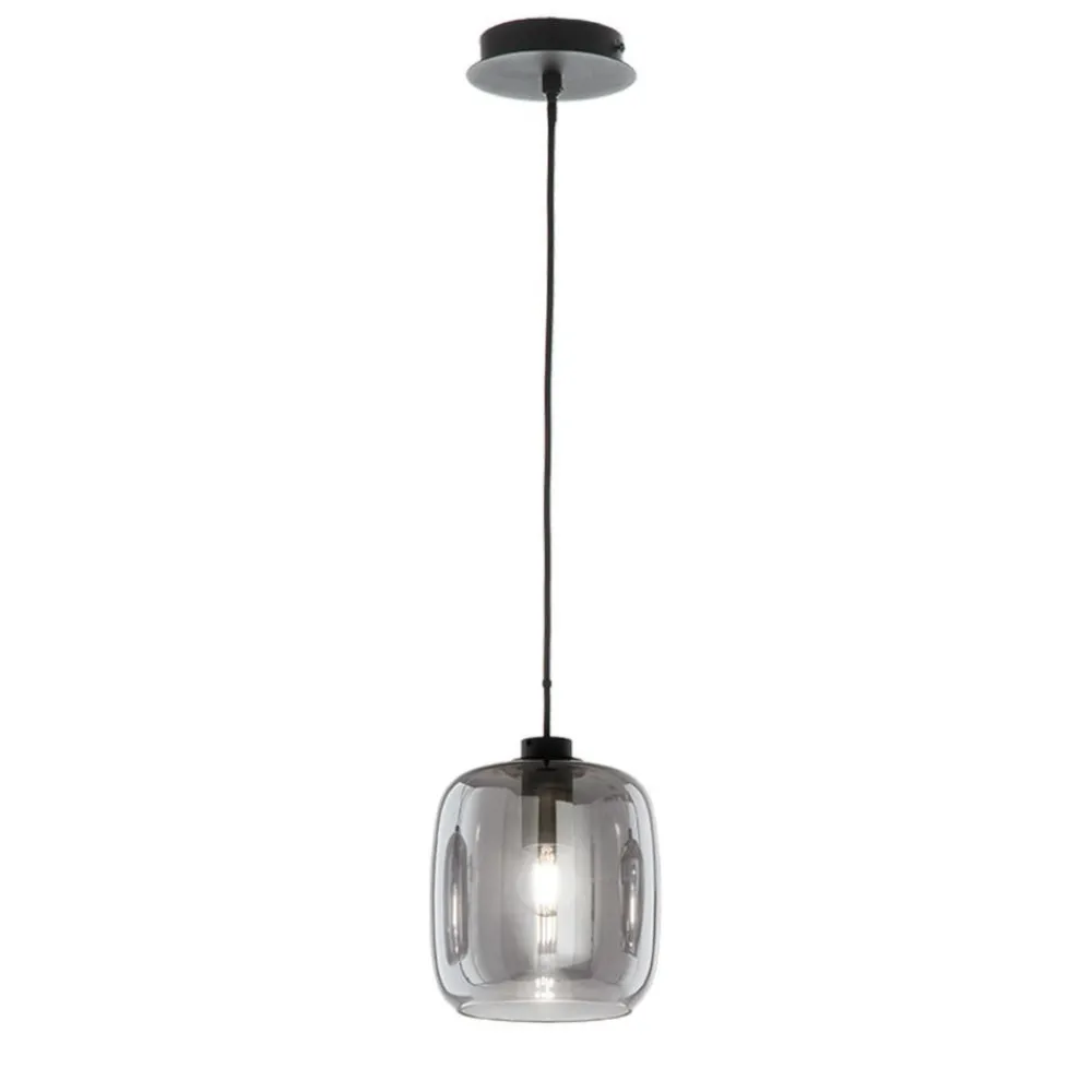 Lampade A Sospensione-Ondaluce So verve 3 lampada a sospensione vetro grigio fumo