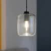 Lampade A Sospensione-Ondaluce So verve 3 sospensione singola vetro trasparente base nero