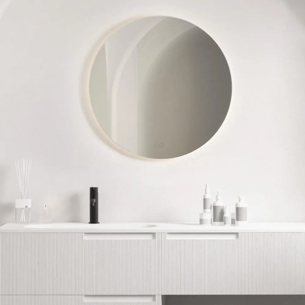 Specchi Da Parete-Selezionato da Mazzolaluce Specchiera tonda da bagno touch 60 cmled 4000k antiappannamento ip44