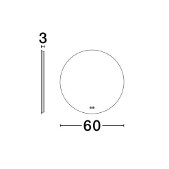 Specchi Da Parete-Selezionato da Mazzolaluce Specchiera tonda da bagno touch 60 cmled 4000k antiappannamento ip44
