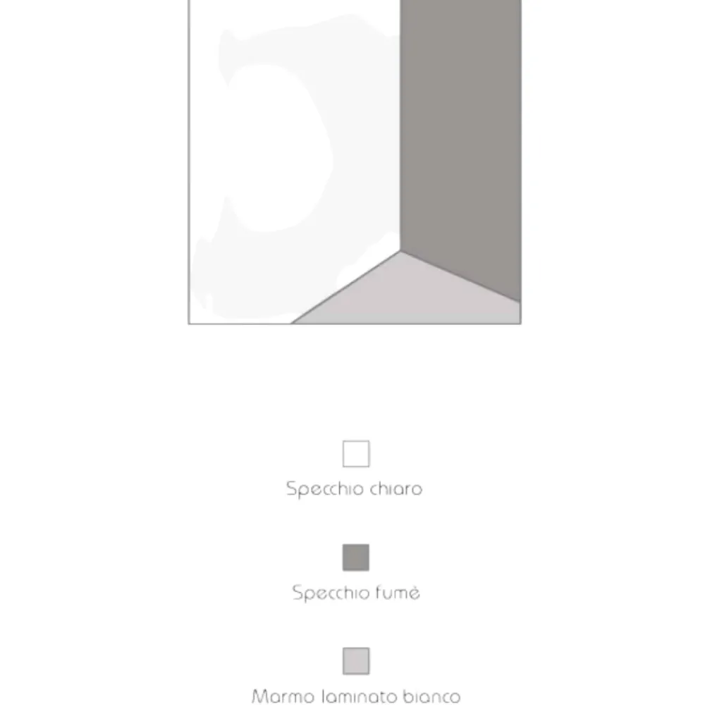 Specchi Da Parete-Selezionato da Mazzolaluce Specchio da parete 100cm design moderno per ingreso vetro marmo