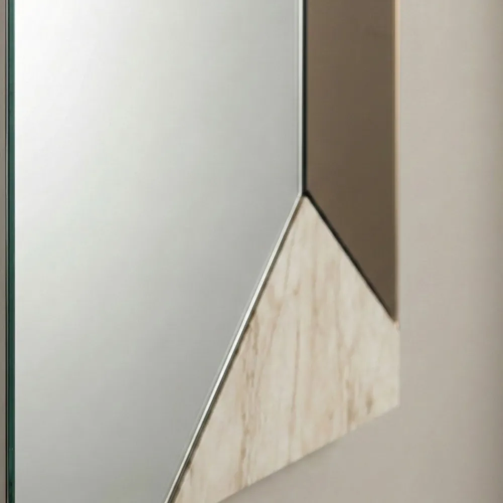 Specchi Da Parete-Selezionato da Mazzolaluce Specchio da parete 80cm quadrato vetro bronzo - marmo design