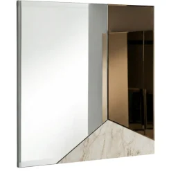 Specchi Da Parete-Selezionato da Mazzolaluce Specchio da parete 80cm quadrato vetro bronzo - marmo design