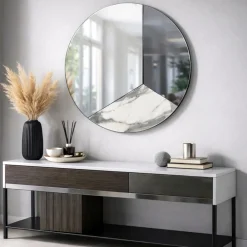 Specchi Da Parete-Selezionato da Mazzolaluce Specchio da parete 100cm rotondo design moderno fume-marmo