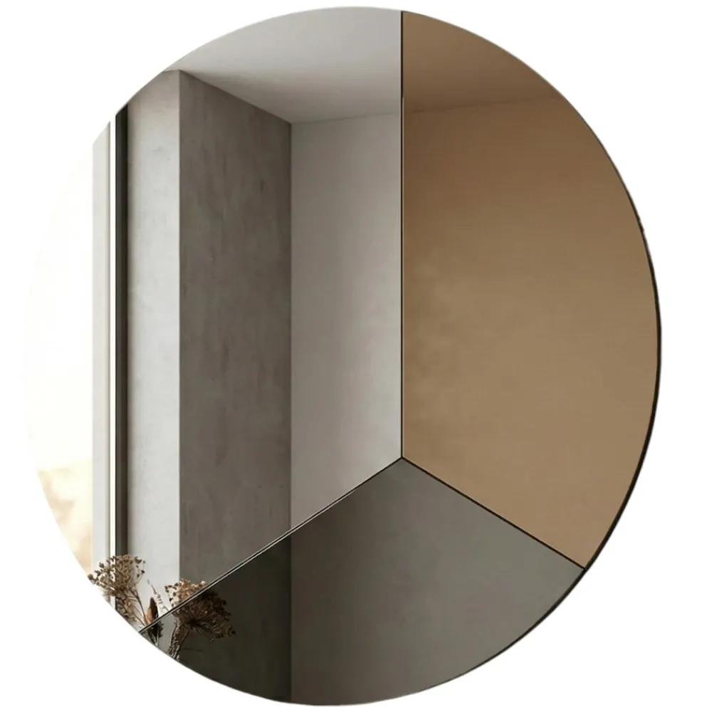 Specchi Da Parete-Selezionato da Mazzolaluce Specchio da parete 80cm rotondo moderno vetro chiaro-bronzo-fume