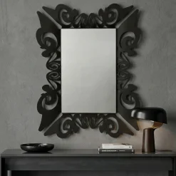 Specchi Da Parete-Selezionato da Mazzolaluce Specchio da parete design classico nero 80x100 per ingresso