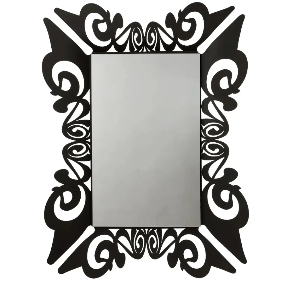 Specchi Da Parete-Selezionato da Mazzolaluce Specchio da parete design classico nero 80x100 per ingresso