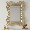 Specchi Da Parete-Selezionato da Mazzolaluce Specchio da parete design contemporaneo decorato foglia oro 80x100
