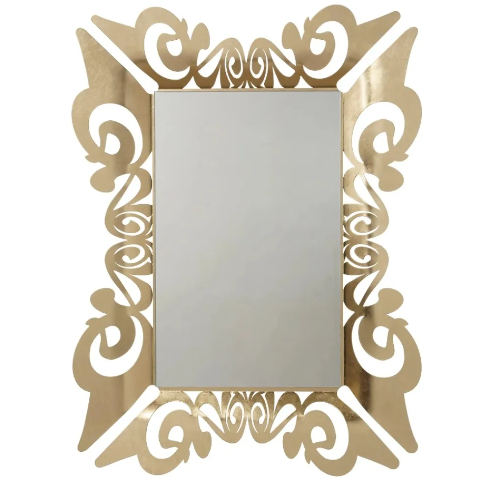 Specchi Da Parete-Selezionato da Mazzolaluce Specchio da parete design contemporaneo decorato foglia oro 80x100