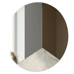 Specchi Da Parete-Selezionato da Mazzolaluce Specchio da parete design moderno 100cm rotondo bronzo-marmo