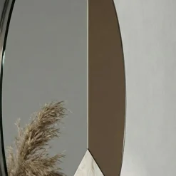 Specchi Da Parete-Selezionato da Mazzolaluce Specchio da parete design moderno 80cm rotondo chiaro-bronzo-marmo