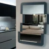 Specchi Da Parete-Selezionato da Mazzolaluce Specchio da parete design moderno 63x82 colore petrolio per ingresso
