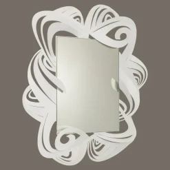 Specchi Da Parete-Selezionato da Mazzolaluce Specchio da parete design moderno in metallo bianco