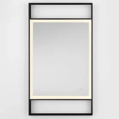 Specchi Da Parete-Selezionato da Mazzolaluce Specchio da parete moderno nero touch led 4000k ip44 antiappannamento