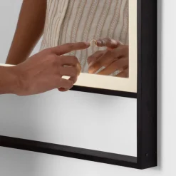 Specchi Da Parete-Selezionato da Mazzolaluce Specchio da parete moderno nero touch led 4000k ip44 antiappannamento