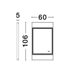 Specchi Da Parete-Selezionato da Mazzolaluce Specchio da parete moderno nero touch led 4000k ip44 antiappannamento