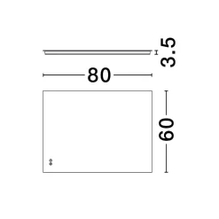 Specchi Da Parete-Selezionato da Mazzolaluce Specchio da parete rettangolare 80x60 cm touch led 3000k e antiappannamento