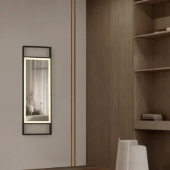 Specchi Da Parete-Selezionato da Mazzolaluce Specchio da parete rettangolare design moderno touch led 4000k nero