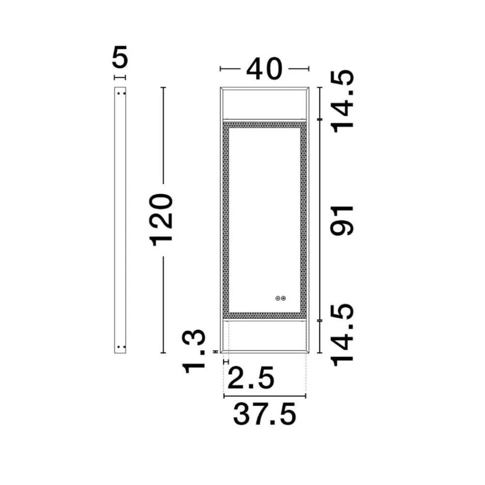 Specchi Da Parete-Selezionato da Mazzolaluce Specchio da parete rettangolare design moderno touch led 4000k nero