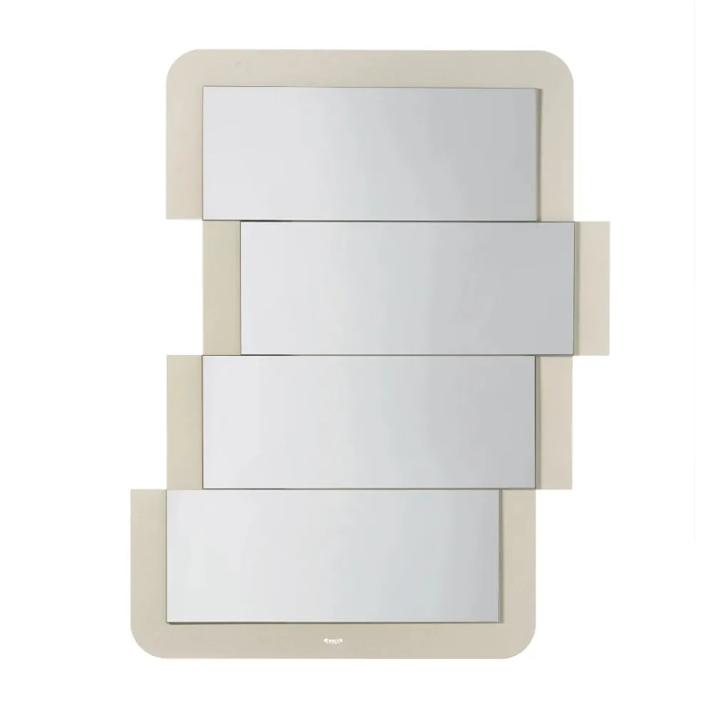 Specchi Da Parete-Selezionato da Mazzolaluce Specchio da parete zig zag avorio design moderno 63x82