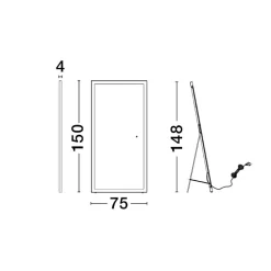 Specchi Da Parete-Selezionato da Mazzolaluce Specchio da terra per camera da letto verticola h150 cm led 3000k