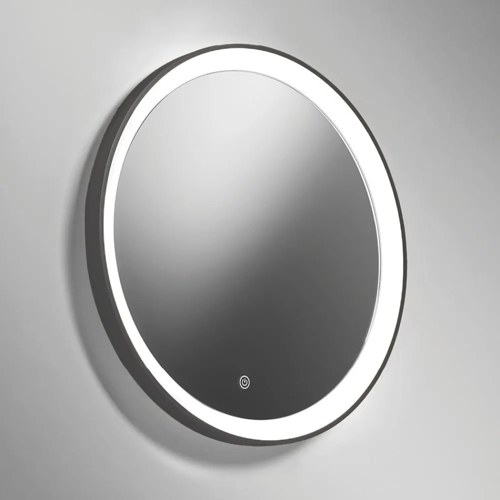 Specchi Da Parete-Vivida International Specchio ovale vivida lifering bronzo led touch 25w 3000k