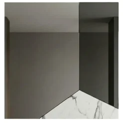 Specchi Da Parete-Selezionato da Mazzolaluce Specchio quadrato da parete 80cm design fume - marmo laminato
