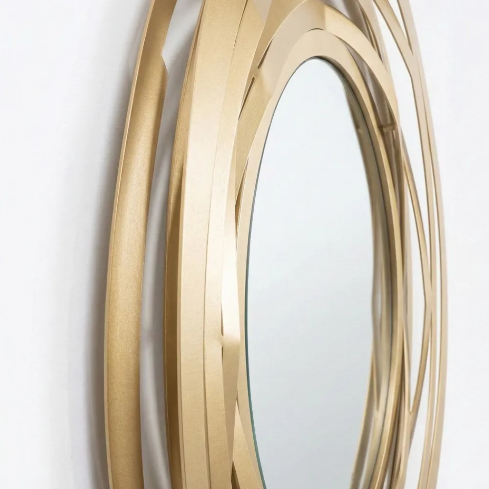 Specchi Da Parete-Selezionato da Mazzolaluce Specchio rotondo da parete design moderno metallo oro 90cm