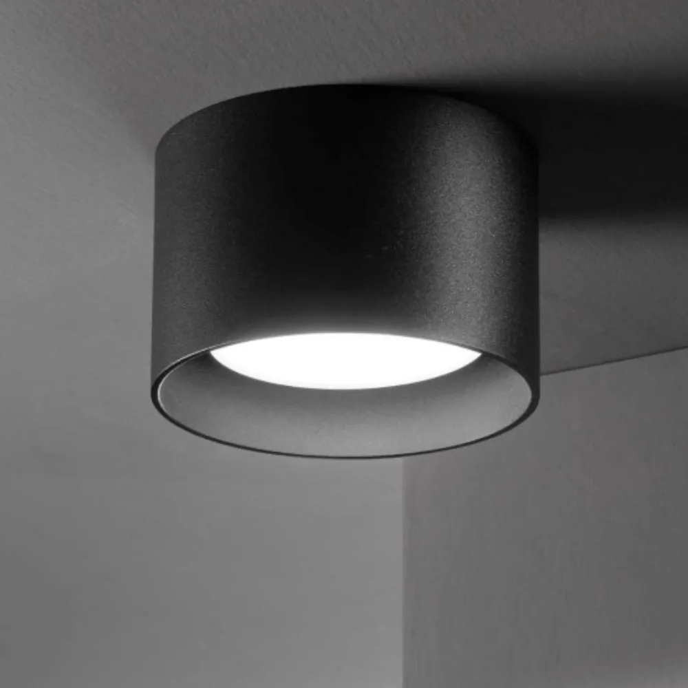 Faretti Da Soffitto-Ideal Lux Spike pl1 nero faretto da soffitto cilindro gx53 9w 3000k