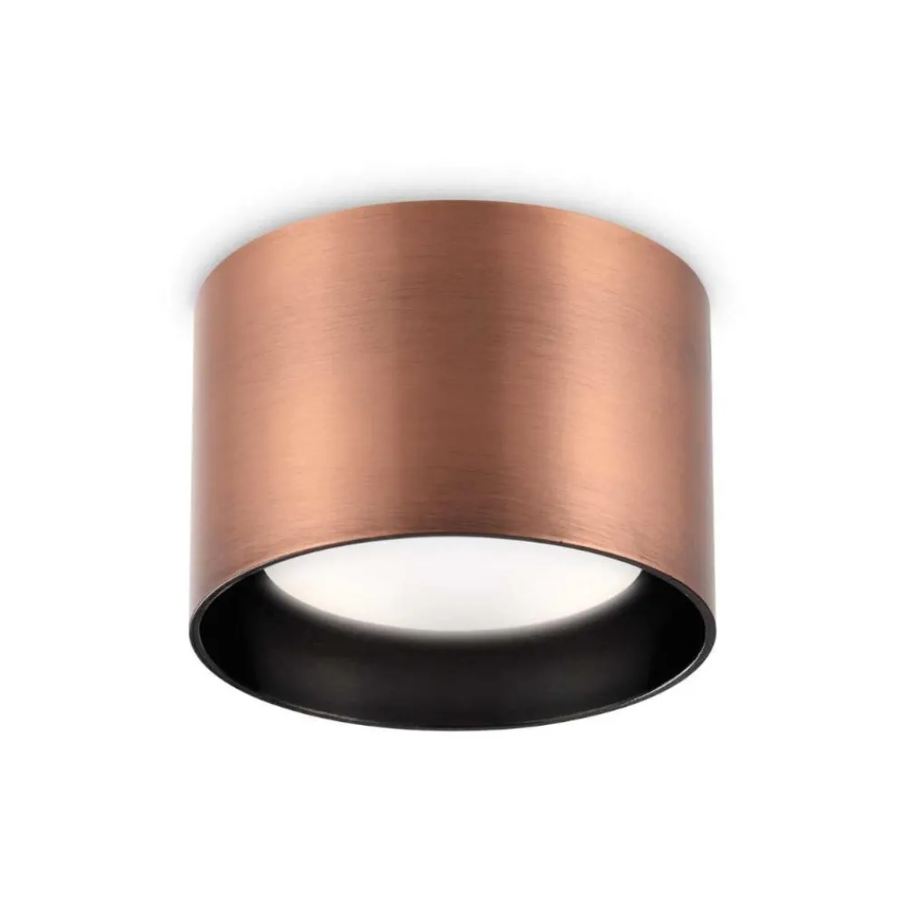 Faretti Da Soffitto-Ideal Lux Spike pl1 round faretto tondo rame