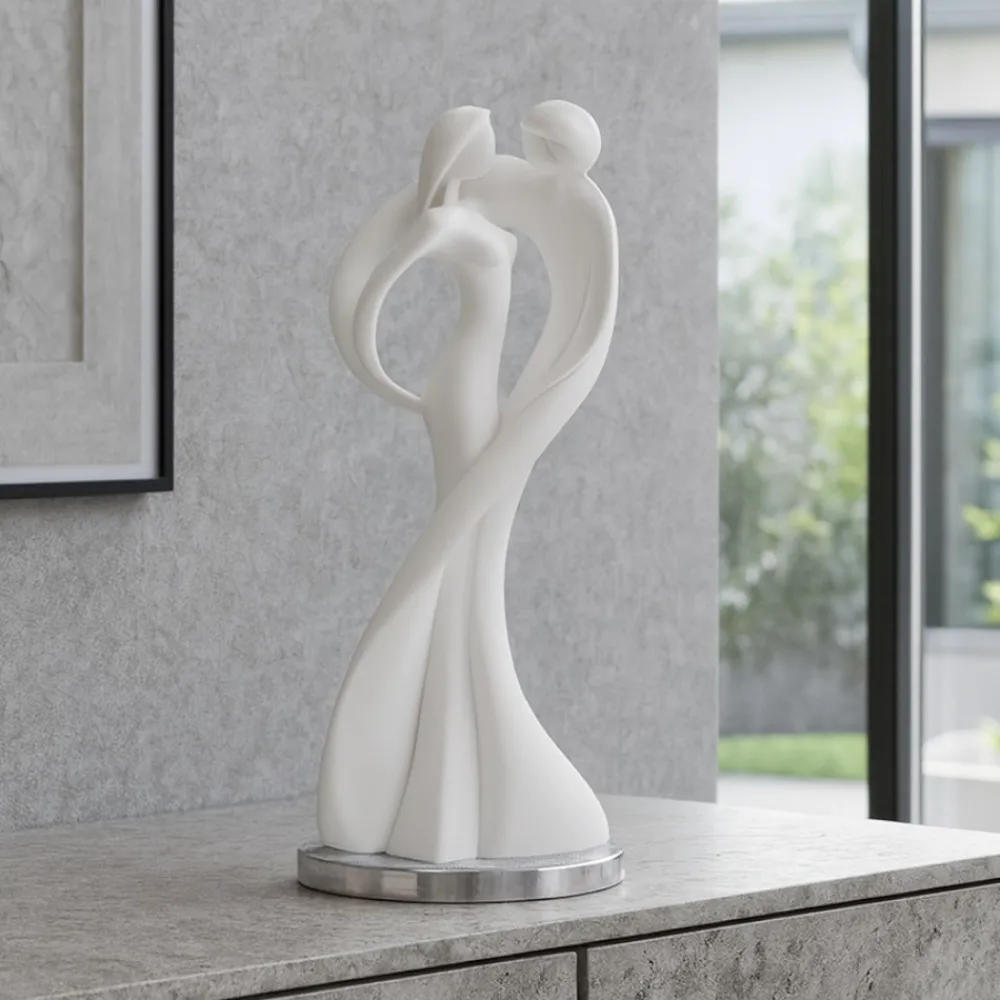Soprammobili Moderni-Bongelli Preziosi Statuetta bianca coppia innamorati argento