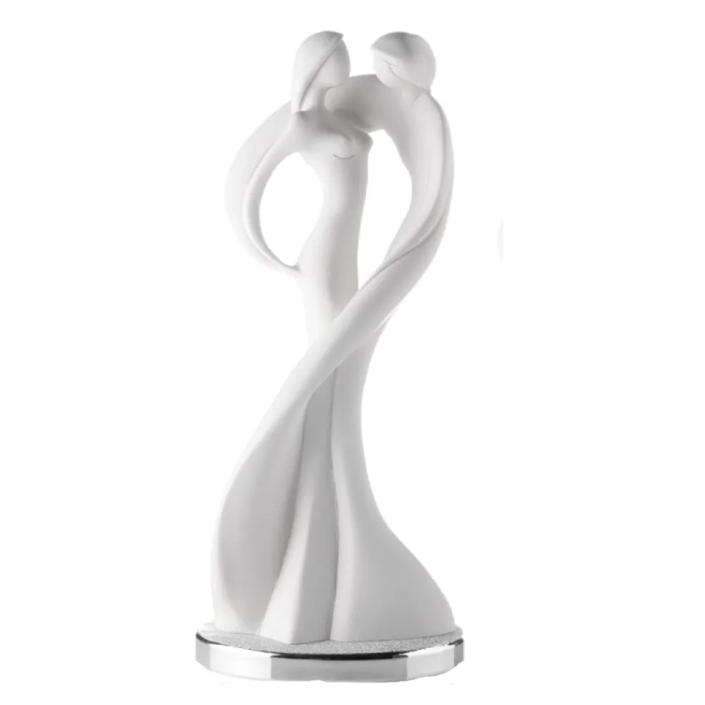 Soprammobili Moderni-Bongelli Preziosi Statuetta bianca coppia innamorati argento