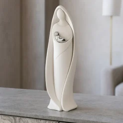 Soprammobili Moderni-Bongelli Preziosi Statuetta bianca soprammobile maternita