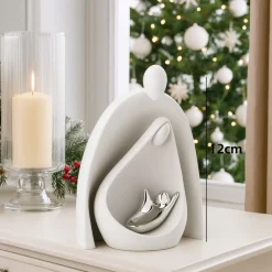Presepi Di Natale-Bongelli Preziosi Statuetta presepe di natale h12 moderno bianco