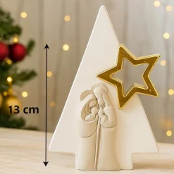Presepi Di Natale-Bongelli Preziosi Statuetta presepe di natale h13 natività bianco nocciola