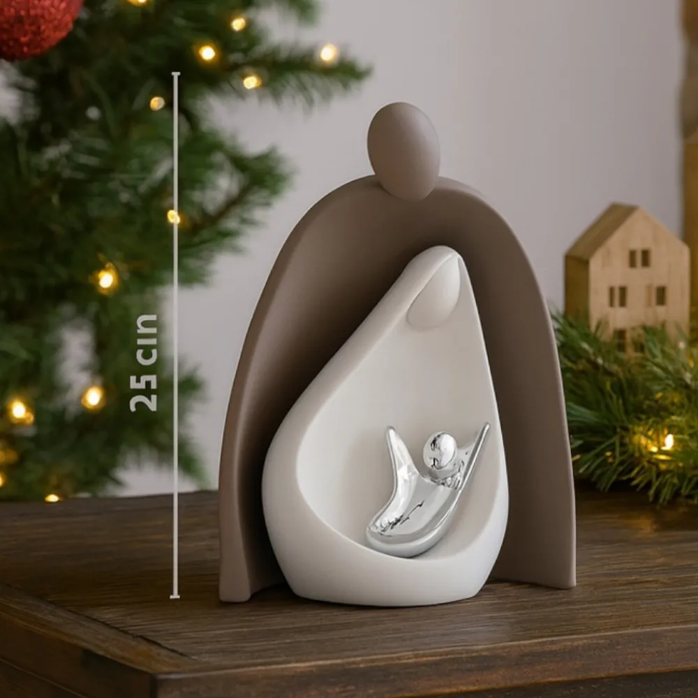 Presepi Di Natale-Bongelli Preziosi Statuetta presepe stilizzato h25 tortora