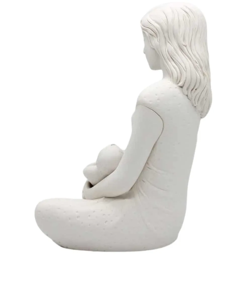 Soprammobili Moderni-Bongelli Preziosi Statuina maternita seduta bimbo argento h26